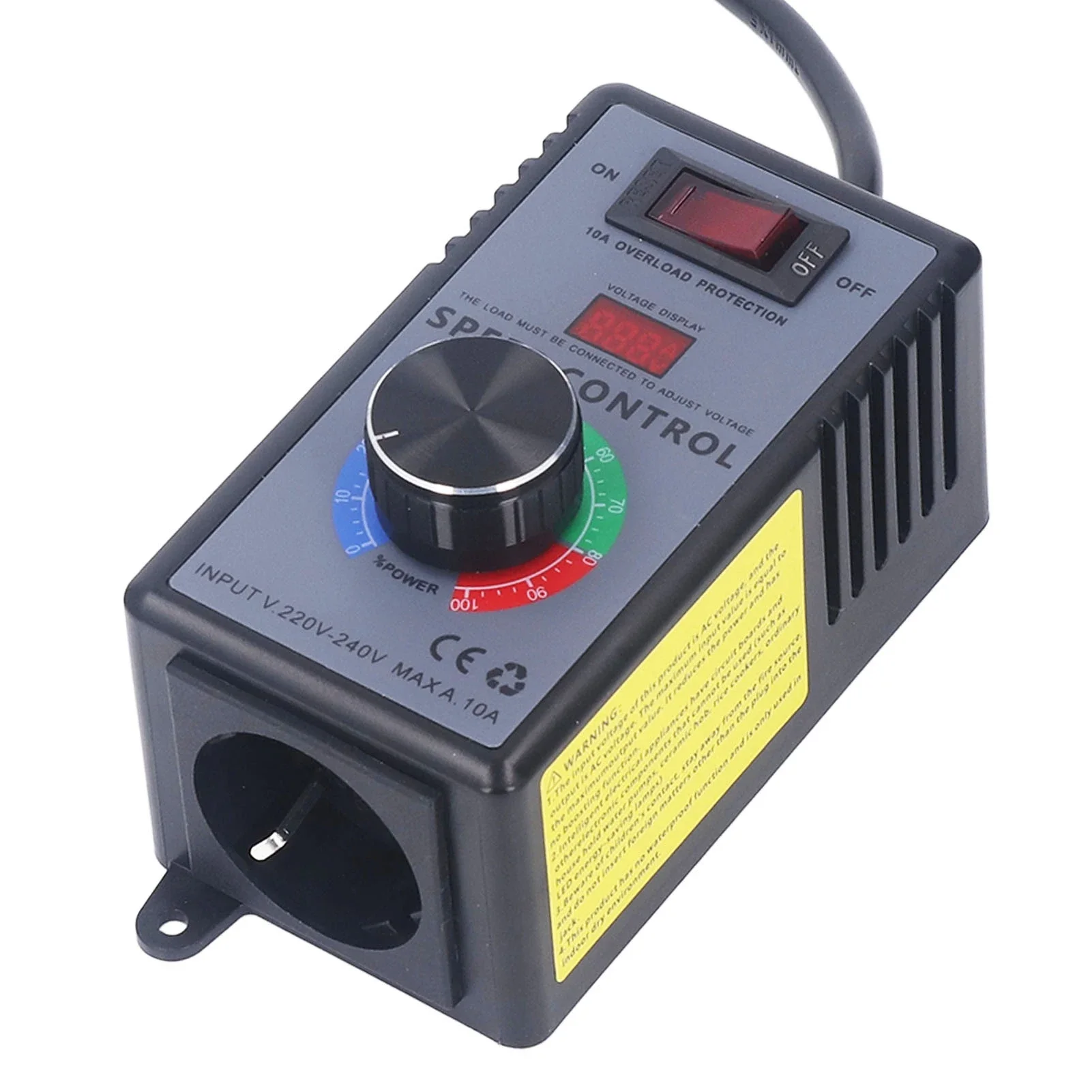 10A Motor Speed Controller Switch Multifunction AC Voltage Regulator Stepless Speed Light Dimming Temperature Voltage Regulation
