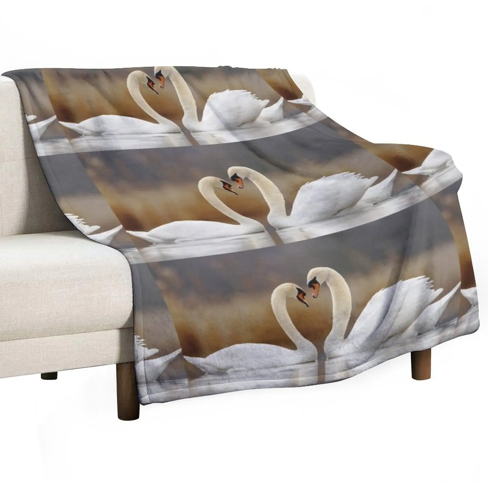 

Beautiful Swan love designs gifts Throw Blanket Custom For Sofa Thin Soft Shaggy Blankets