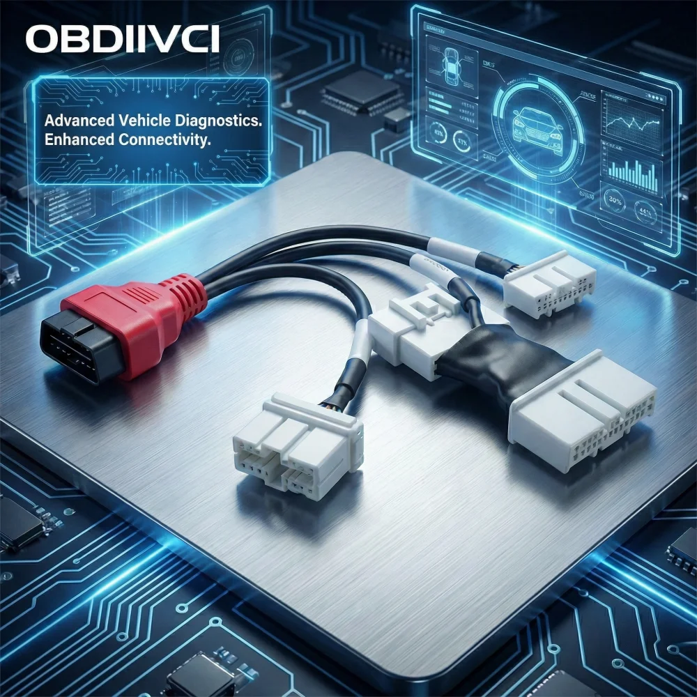 1 To 3 OBD2 Splitter Cable CAN Bus Works with Autel LAUNCH XTool EV Scan Tools OBDIIVCI Adapter for Model 3 Y S X Herramienta