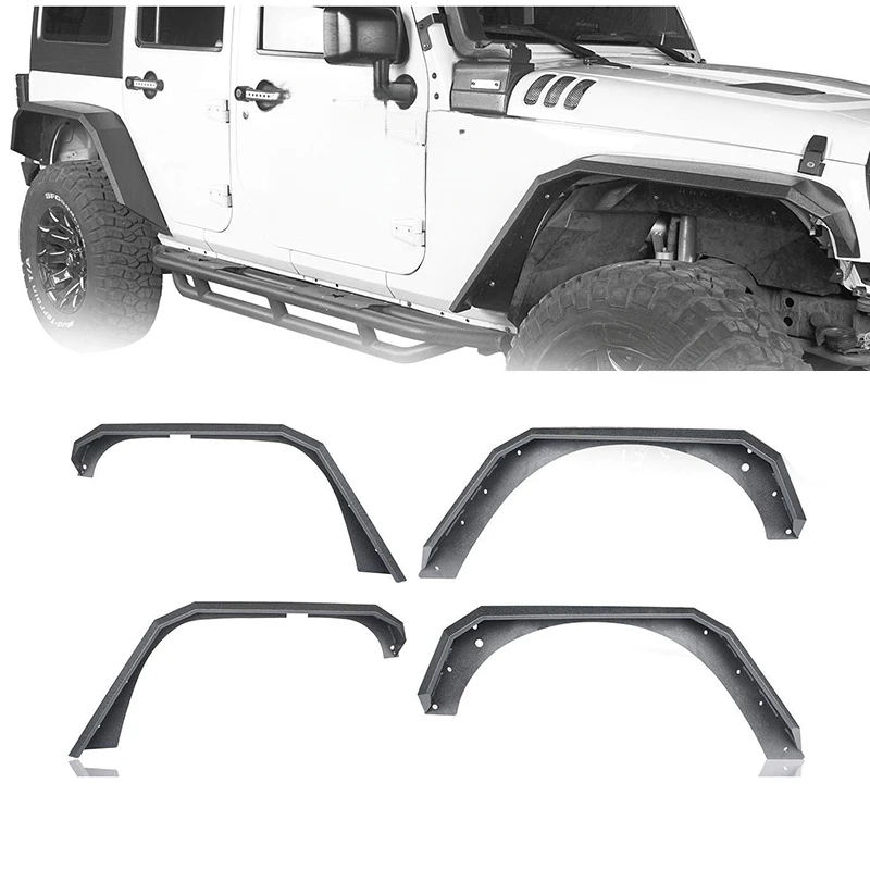 Heavy Duty Carbon Steel Aggressive Offroad Flares Fit JK 2007-2018 Auto Exterior Accessories