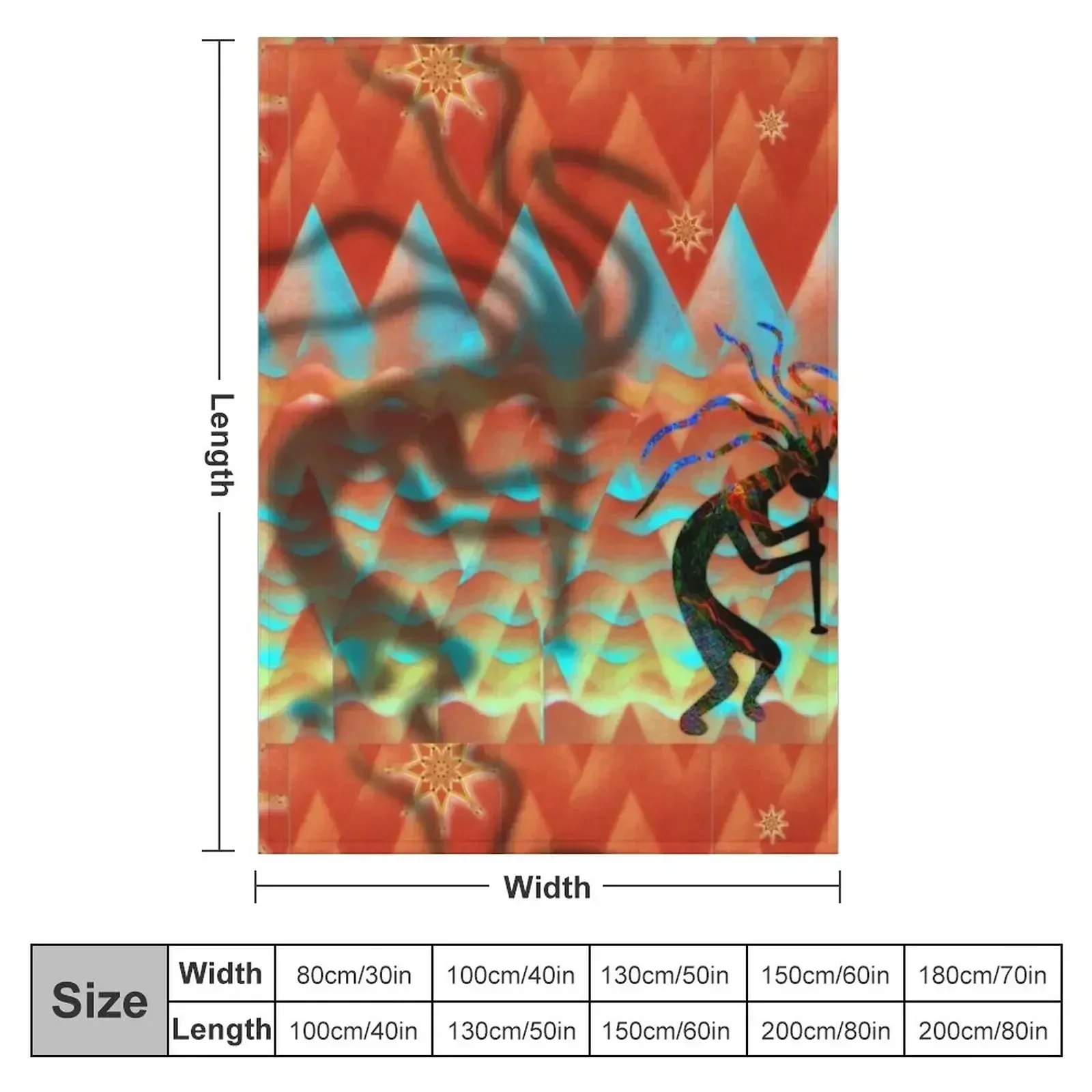 New Kokopelli Flute Player Plays Day and Night Throw Blanket Soft Thins Luxury Polar Blankets