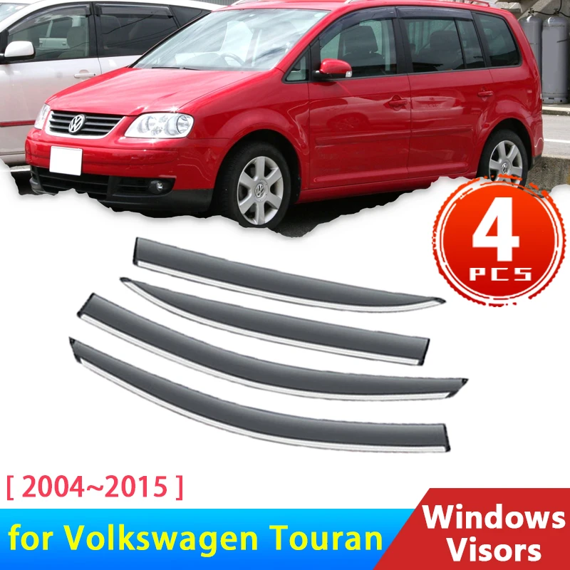 

4x Deflectors for Volkswagen VW Touran 1T 2004~2015 2008 2006 Accessories Car Window Visors Rain Eyebrow Guards Wind Windscreens