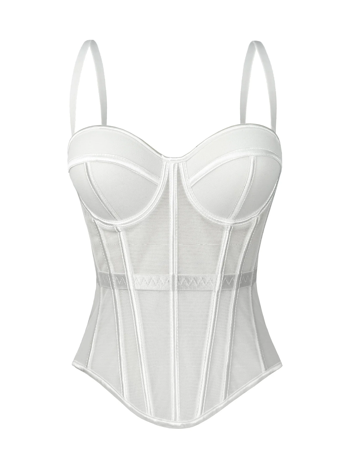 2026 Sexy Transparent Mesh Lady Bustier Elegant Shaping Women Corset Girls Slim Evening Wear Crops Top Lady Short Body Shaper