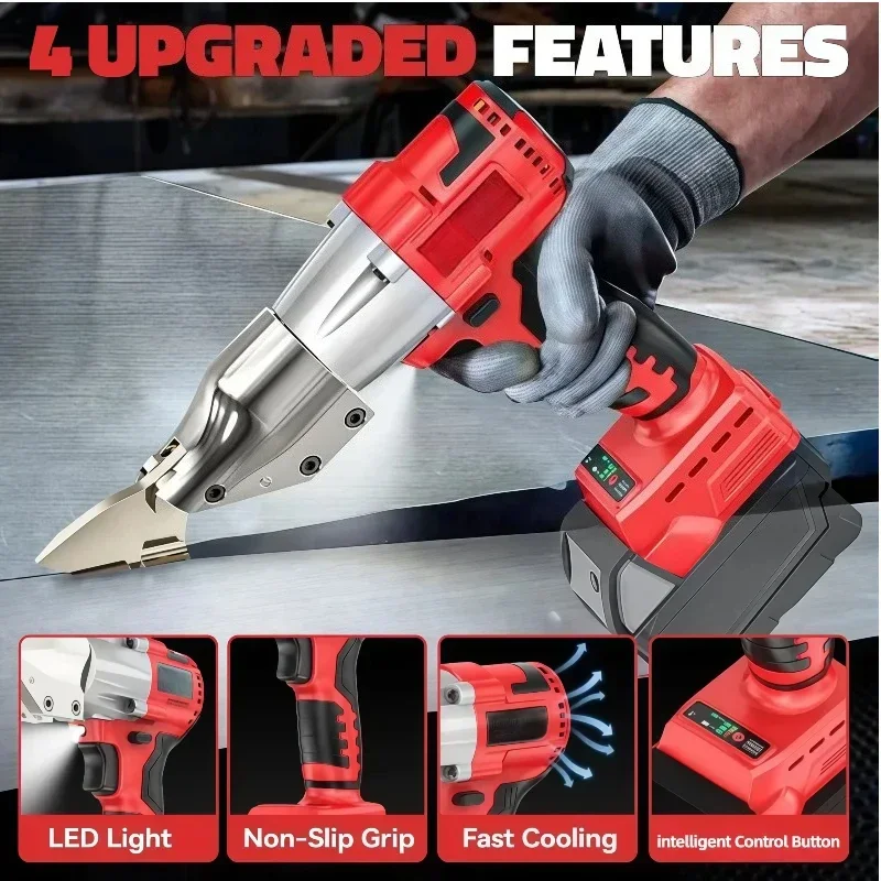 Electric Iron Metal Shear 400W Brushless Tin snips 2 Variable Speed with LED Light 18v Power Tools For Milwaukee battery