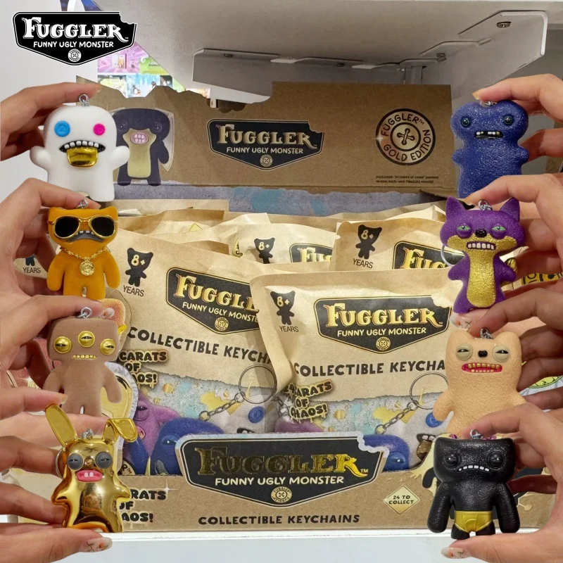 

Fuggler Original Teeth Monster Series V3 Blind Box Blind Bag Doll Toy Keychain Ornament GoldAnnoyed Alien Nightmare Monster Gift