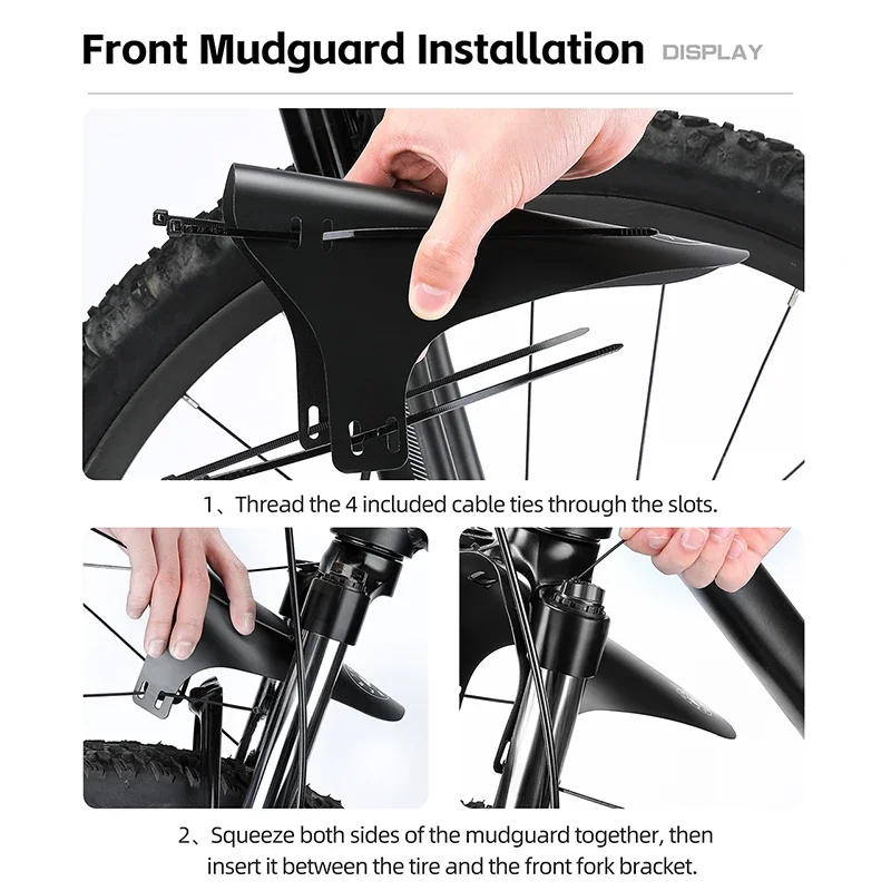 Bike Mudguard Set Front Rear Fenders All Weather Protection Universal Fit Easy Install for MTB Road Bicycle Bicycles Accessories