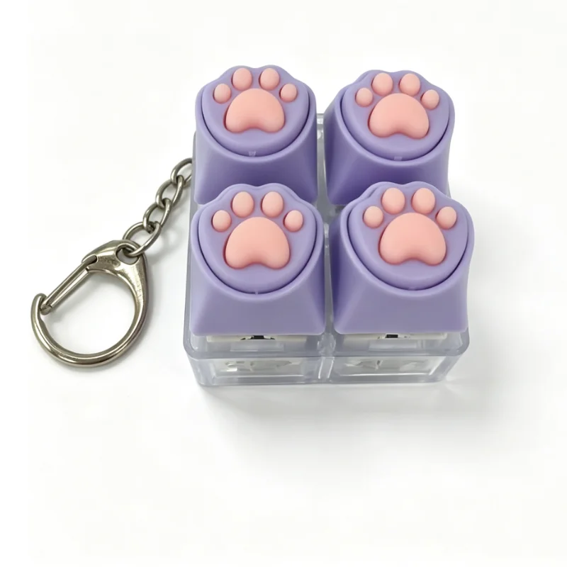 Lindo llavero de silicona con forma de pata de gato, juguete antiestrés, decoración portátil, regalo para amantes de los teclados mecánicos