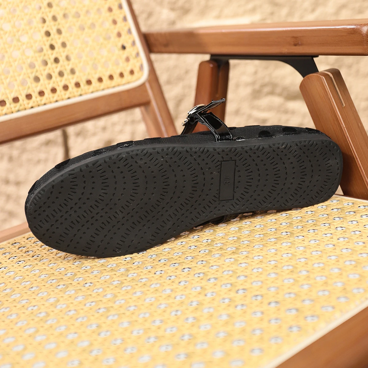 2026 Damen Ballerinas mit Netzstoff und Polka Dots, Vintage Mary Jane Schuhe mit runder Zehenpartie, Übergrößen Damenschuhe Größe 36-43 – Detail 12
