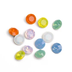 10mm Round Opal Rhinestones K9 Glass Fancy Stones Pointback Glass Rhinestones Nail Charms DIY Crystal Strass