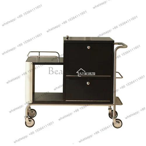 LSMiddle-Ancient Portable Side Table Small Apartment Side Cabinet Living Room Sofa Storage Cabinet Trolley Storage Car