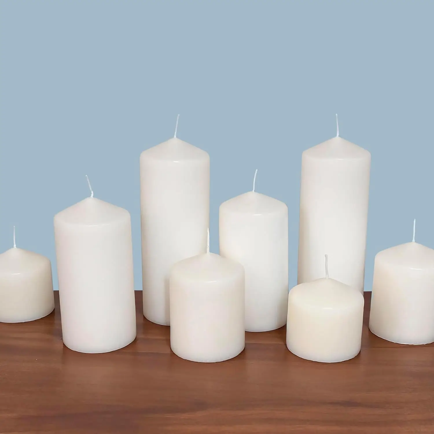 1Pack Unscented White Tall Pillar Candles, Burning Candle Pillars, Perfect for Decor, Weddings, Emergencies, Votive