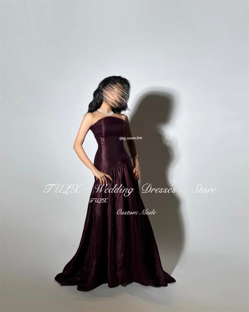 Eleganckie suknie wieczorowe z tafty TULX, bez ramiączek, bez rękawów, plisowane suknie balowe do ziemi, arabskie, na formalne okazje, szyte na miarę, kolekcja 2025