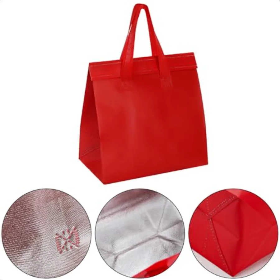 Set di 60 borse da asporto isolate Borsa da asporto piccola Borse per la spesa Borsa termica per consegna cibo freddo 9,3 x 5,7 x 9,3