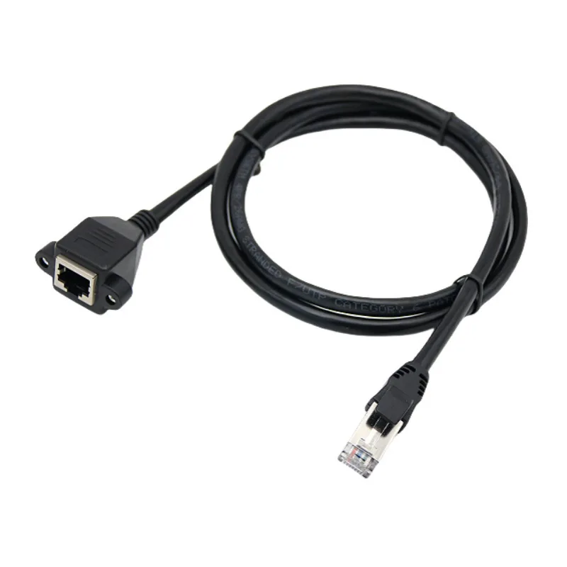 5pcs Cat6 Gigabit Category 6 Ethernet With Ear Screw Hole 8P8C FTP STP UTP For Fixing RJ45 Male To Female Extension Cable