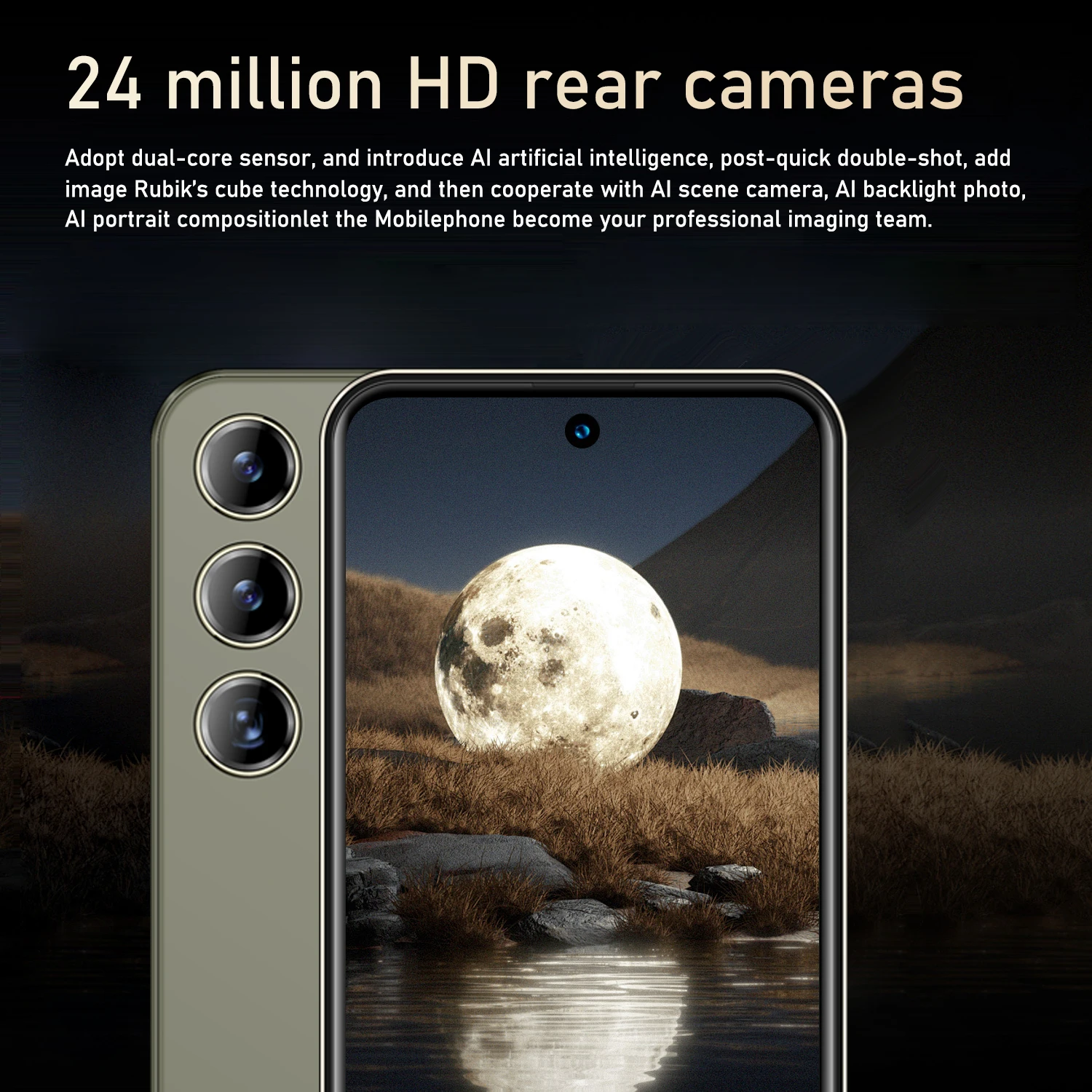 Smartphone Global Version S24 Pro Android 4300mAh 12GB RAM 512G ROM Telefone de 6.56 polegadas 720x1612HD 24MP+48MP Rede 4G