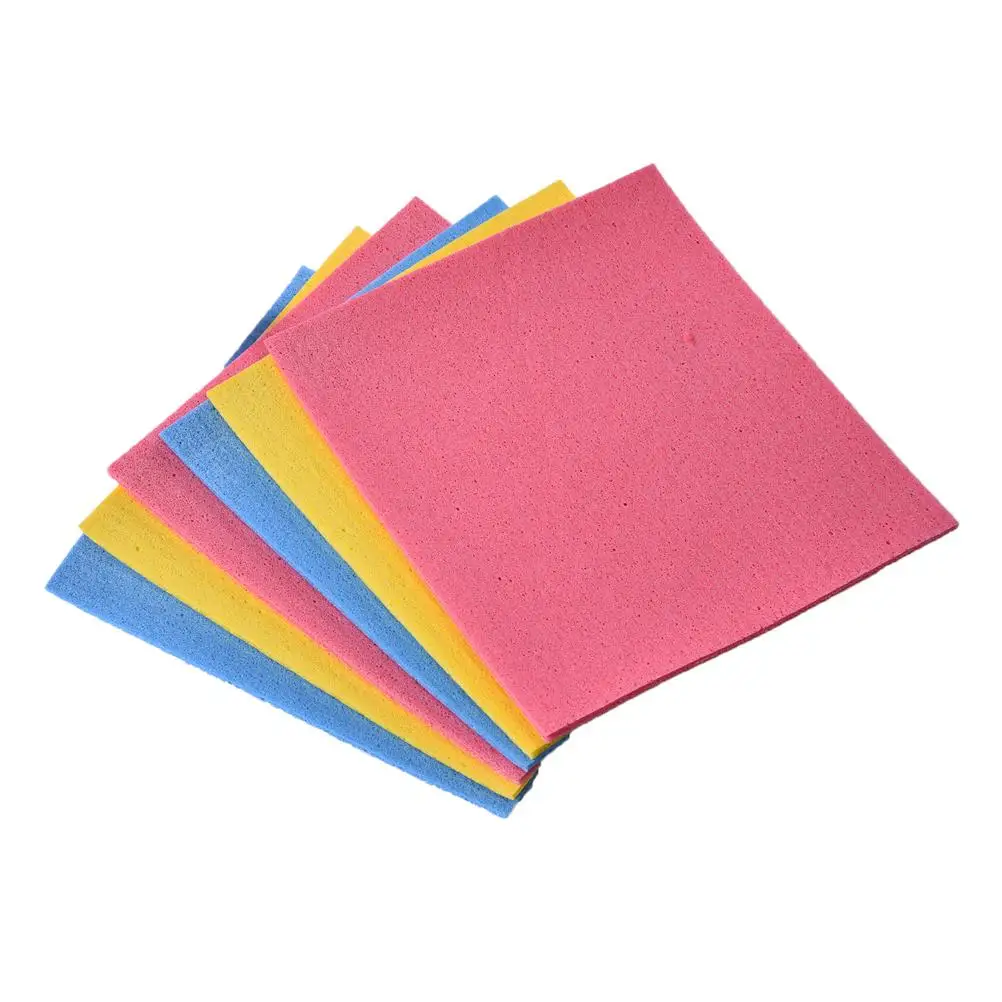 

4 Pcs Cellulose Sponge Cloth Wood Pulp Cotton Rag Kitchen Cleaning Dish Washing Absorbent Soft Sponges Free for Glass