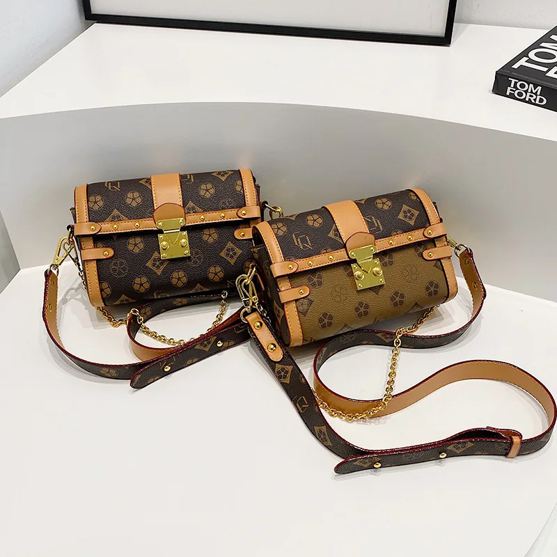 

Квадратная сумка с винтажным принтом, ретро-кошелек на плечо для женщин, универсальная сумка через плечо, модная сумка «день-ночь», минималистичная сумка на ремне ​