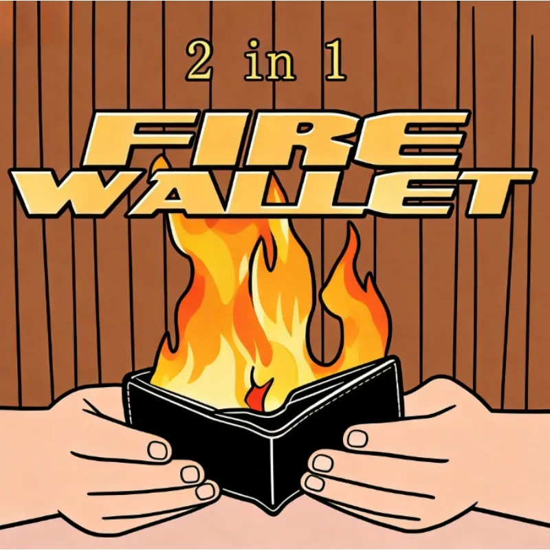 خدعة السحرة الأمريكية بمحفظة النار - محفظة بلهب كبير 2 في 1 للعروض المسرحية والشارعية، أداة خدع سحرية للسحرة