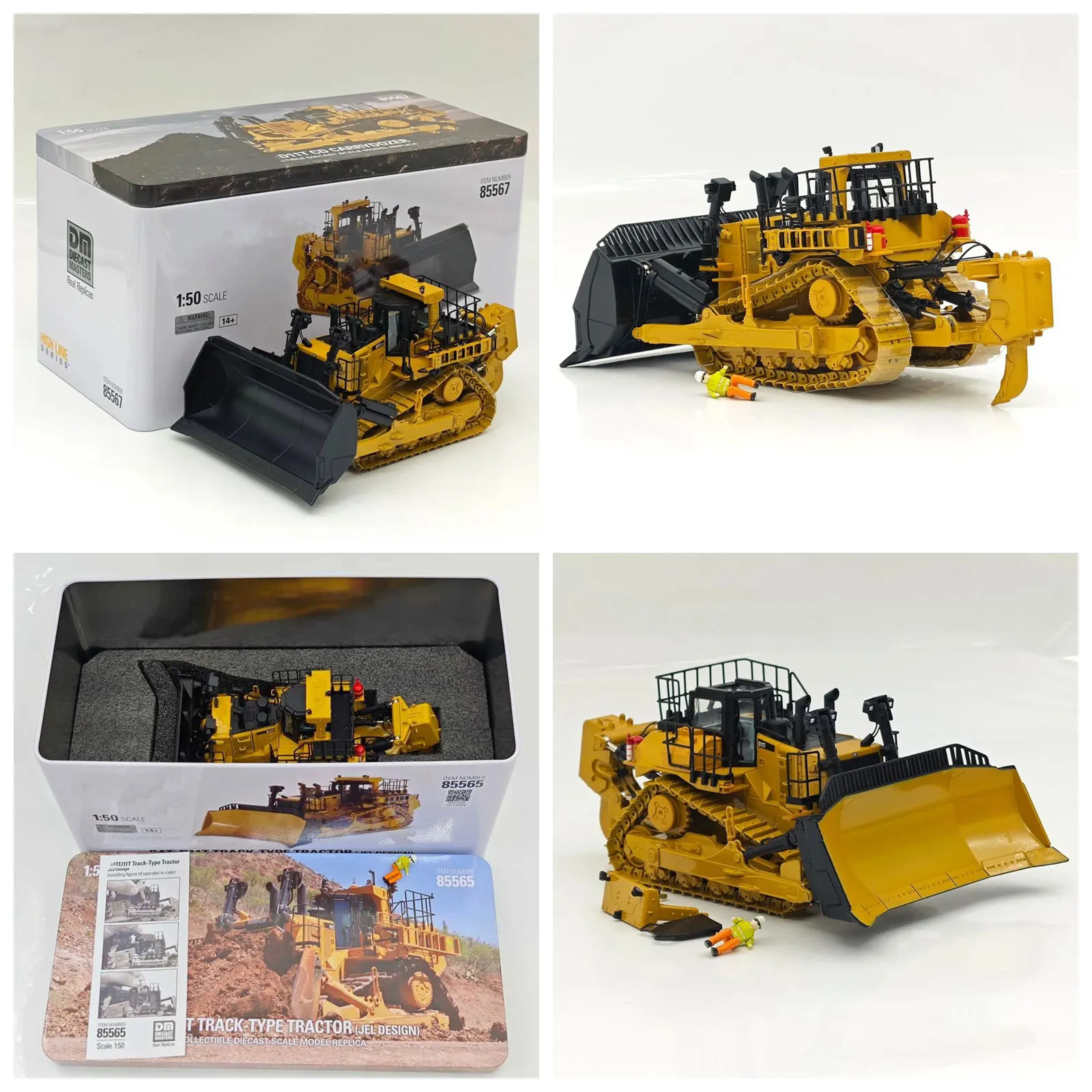 

DM 1:50 D11T 85565 Track-Type Tractor + 85567 CD Carrydozer w/ Operator Diecast Model Collection