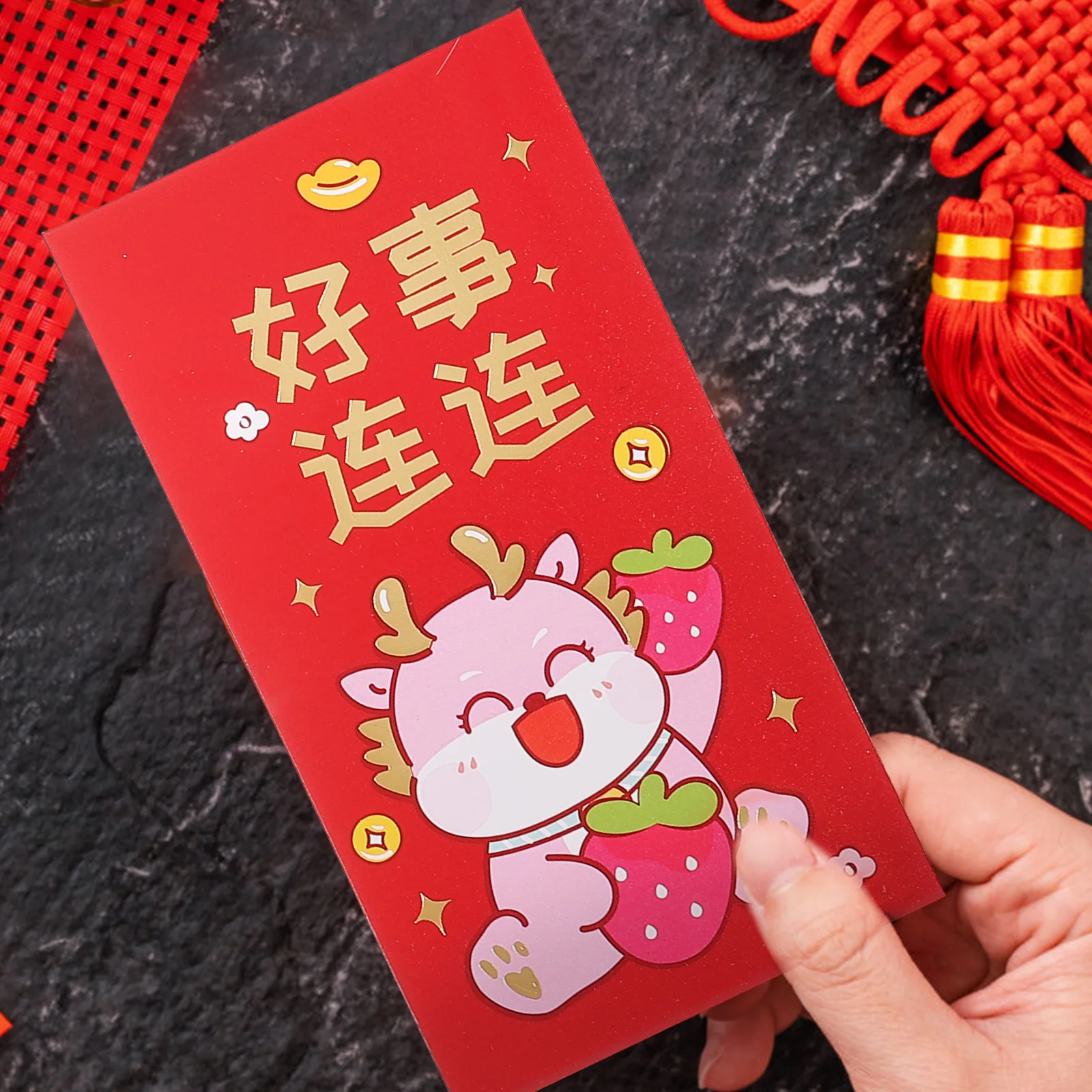 

6pcs New Year Red Envelopes 9x17cm Cartoon Lucky Money Bags Chinese Tradition Prosperity Decor