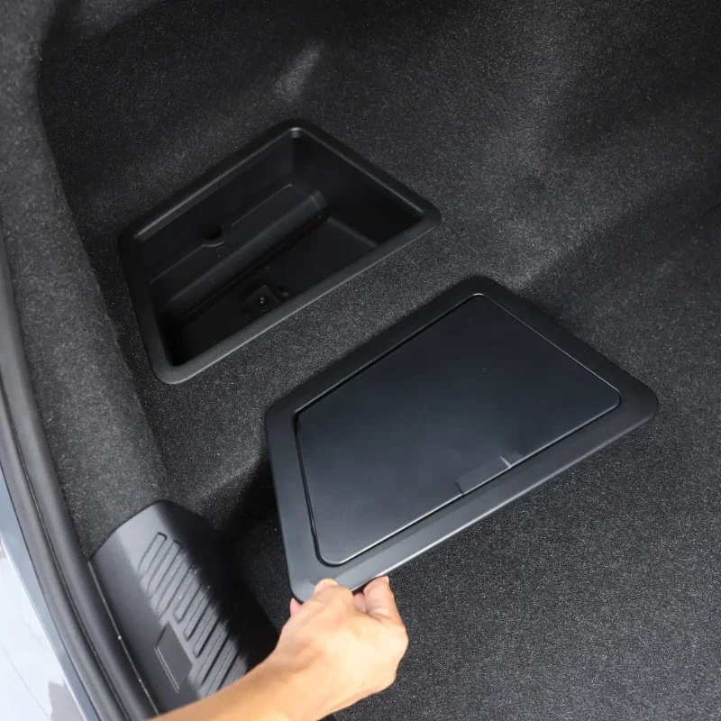 

For BMW 5 Series G60 2024 ABS Black Car Rear Trunk Side Storage Box Multi Functional Storage Box Car Accessories