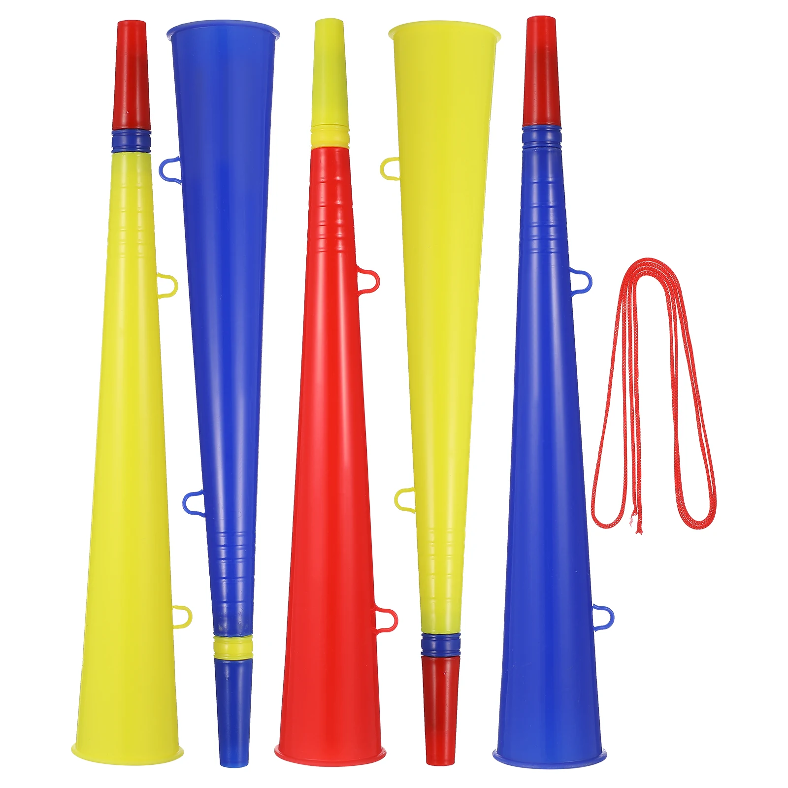 5 pezzi di plastica gioco tromba ventilatore rumore creatore per concerti di feste sportive incoraggiamento stadio calcio calcio evento corno prop rumoroso