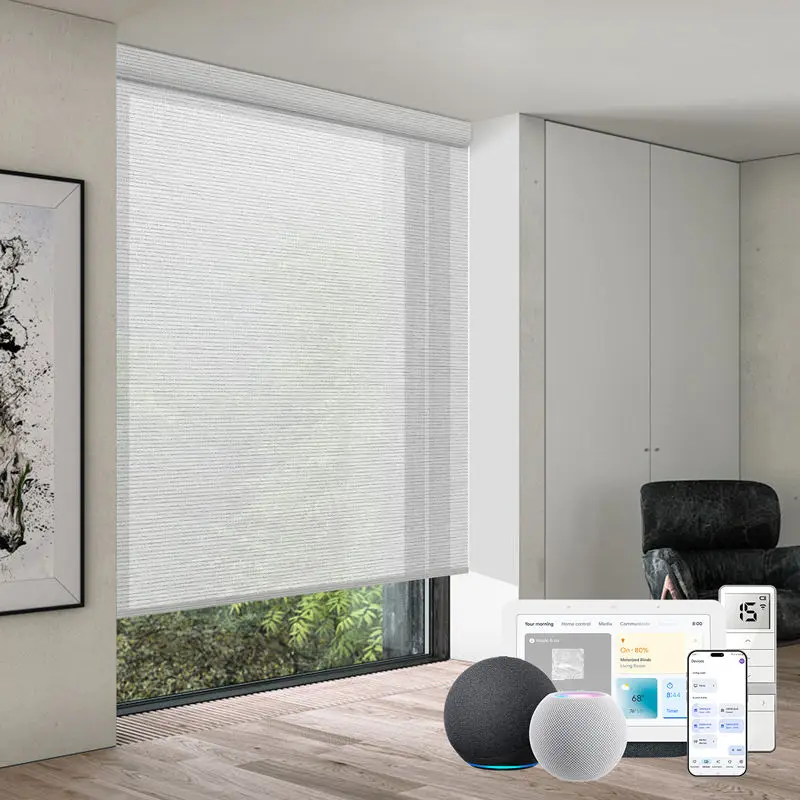Maximum sun defense. Patent fabric: 78% heat reflection, 98% light & UV block. Max 410cm wide. Indoor/outdoor. Energy efficient.