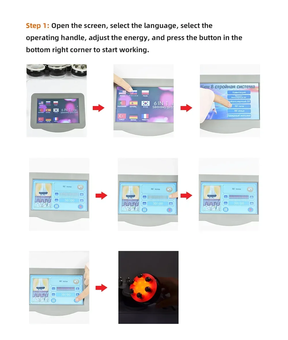 6 في 1 40K آلة التجويف بالموجات فوق الصوتية فقدان الوزن الجلد رفع تشديد فراغ يبو KIM8 آلة تخسيس الجسم تشكيل الجسم #6