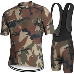 Camo Military 2023 Team Cycling Jersey Set Short Sleeve Camouflage Clothing Mens Italia Bike Shirts Suit Bicycle Bib Shorts MTB