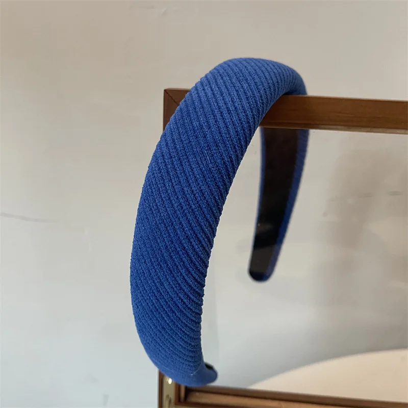 Klein Blue Headbands Forest Green Leather Twill Check Hairbands for Women Hair Accessories Girls Fashion Daily Headdress