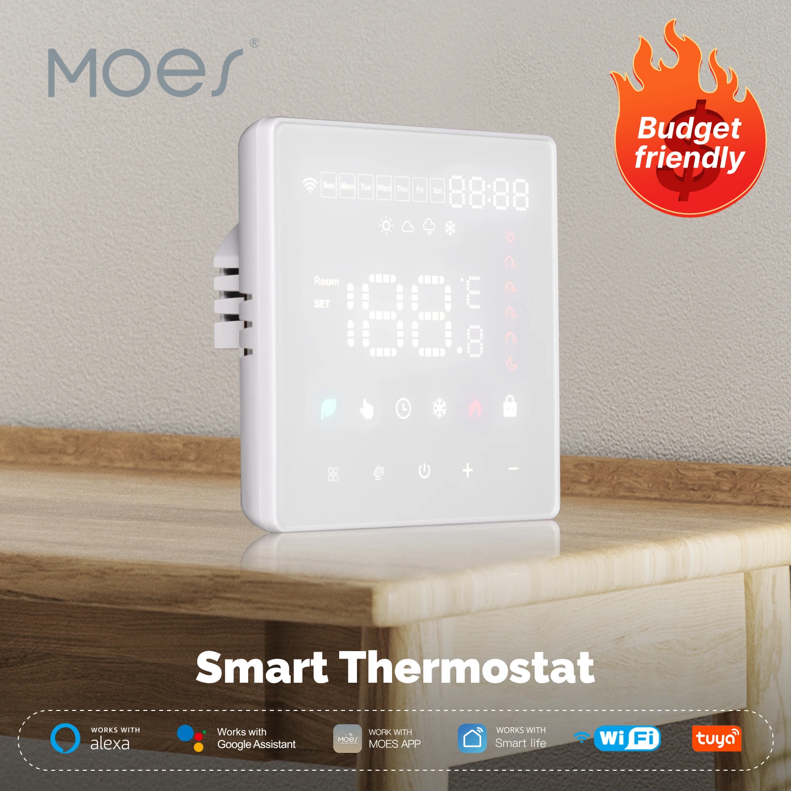 

Smart Thermostat Programmable Temperature Controller WiFi Zigbee for Floor Heating Works with Alexa Google Home Energy Saving