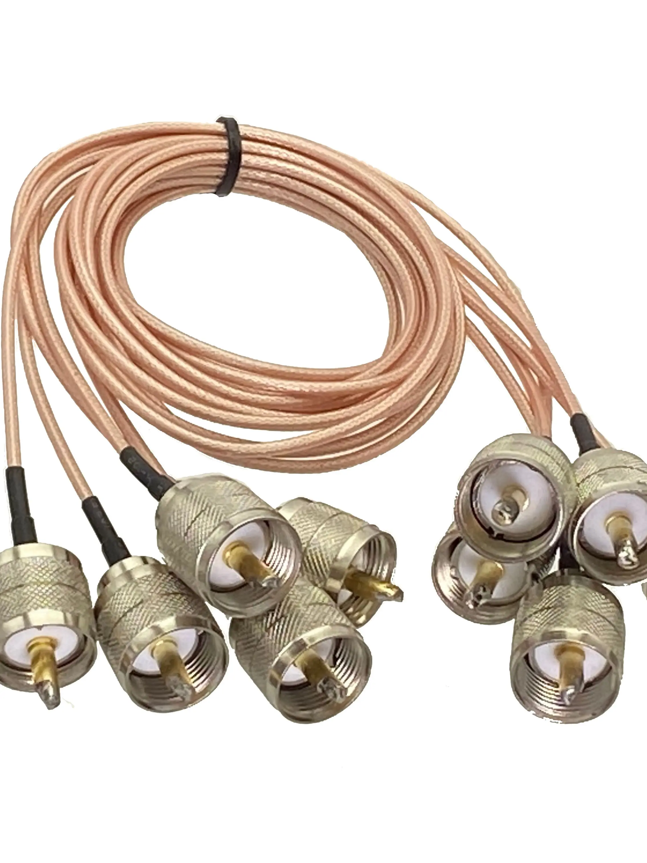 RG316 UHF PL259 wtyk męski na PL259 wtyk męski złącze RF Pigtail koncentryczny kabel połączeniowy zaciski przewodów 6 cali ~ 10FT — 2