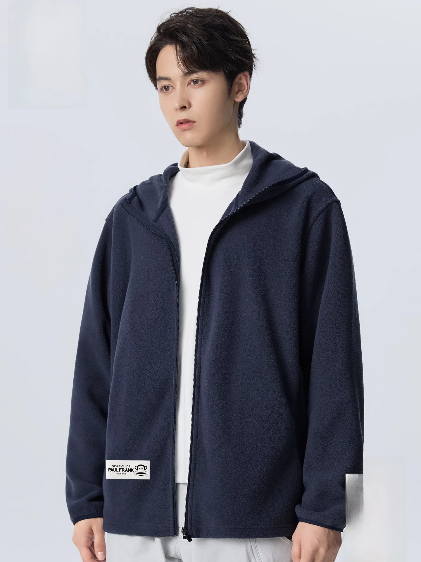 

Men's Hooded Fluffy Jaet American Sle Loose Fit Long Sve Warm Polyester Outerwear Fall Collection 2025