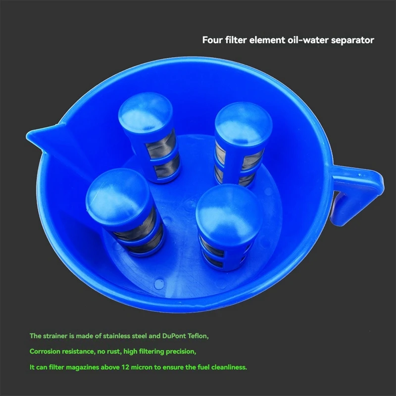 Funnel Type Oil And Water Separator With Four Filter Elements Diesels Gasoline Fuel Filter Fitting Accessories