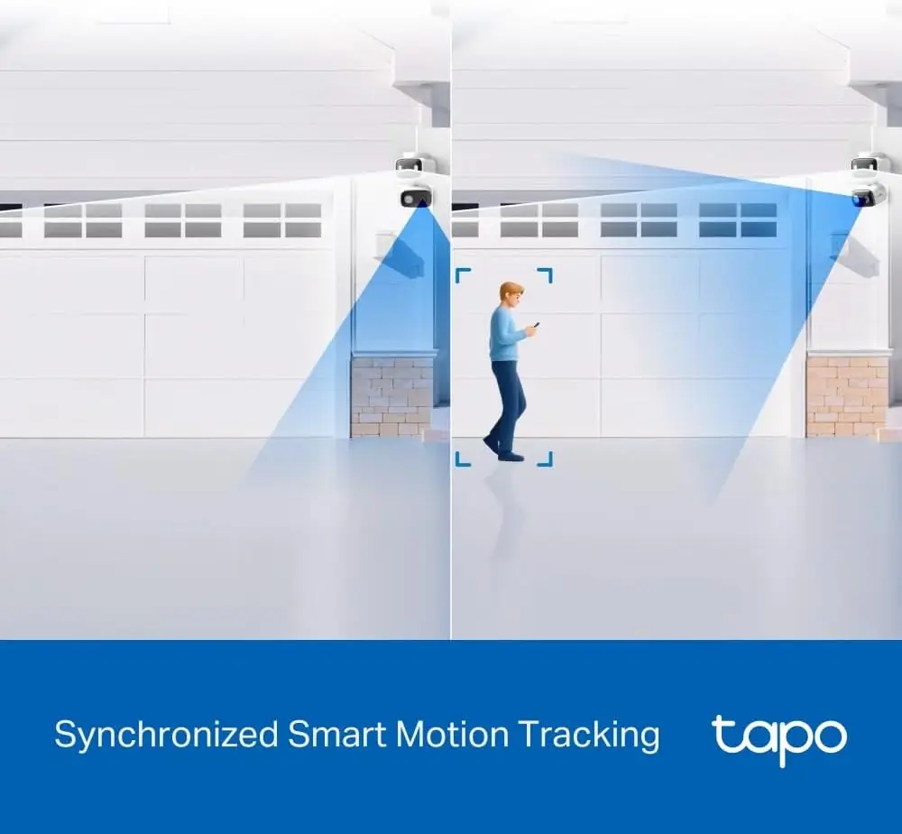 2K Dual Lens Security Camera with 360° View, AI Detection, Night Vision, Works with Alexa & Google Assistant