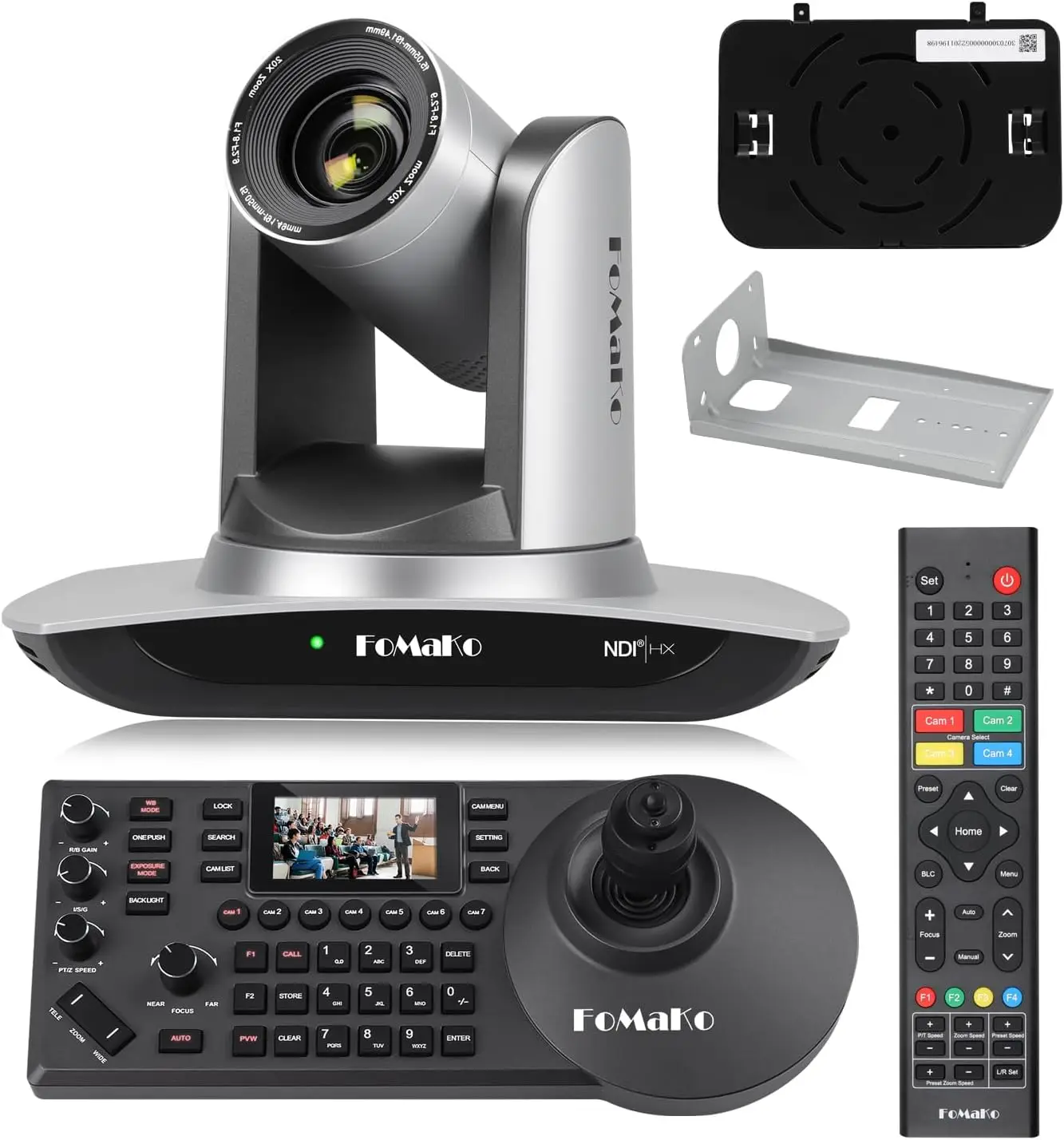 NDI PTZ Camera Bundle 20X Optical Zoom BN401 HDMI PTZ Camera And Controller Keyboard PTZ Camera Kit Bundle