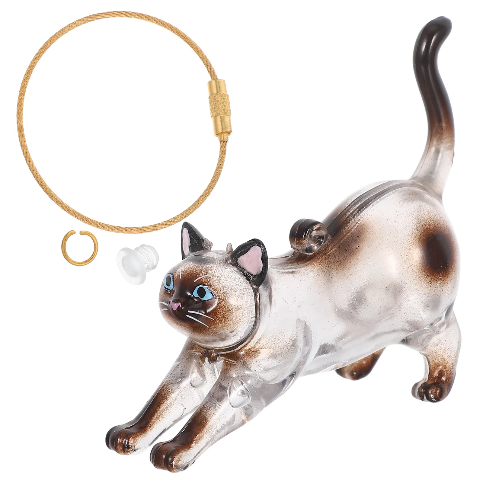 

Transparent Cat Keepsake Box Cute Kawaii Keychain Hair Storage Pendant Pet Whisker Holder Hair Accessories Organizer Pet