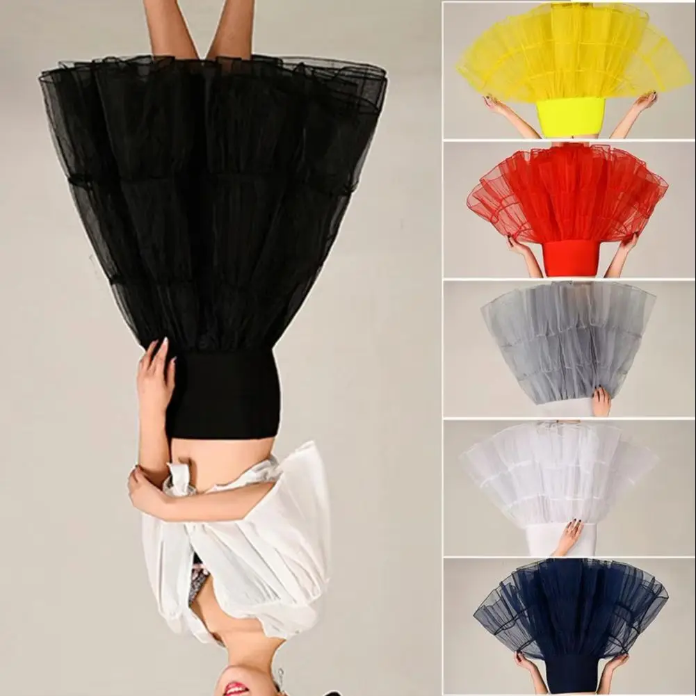 

Женская нижняя юбка, свадебная нижняя юбка, многослойная прозрачная сетка, большой подол, косплей, винтажный свадебный кринолин с высокой талией для вечеринки