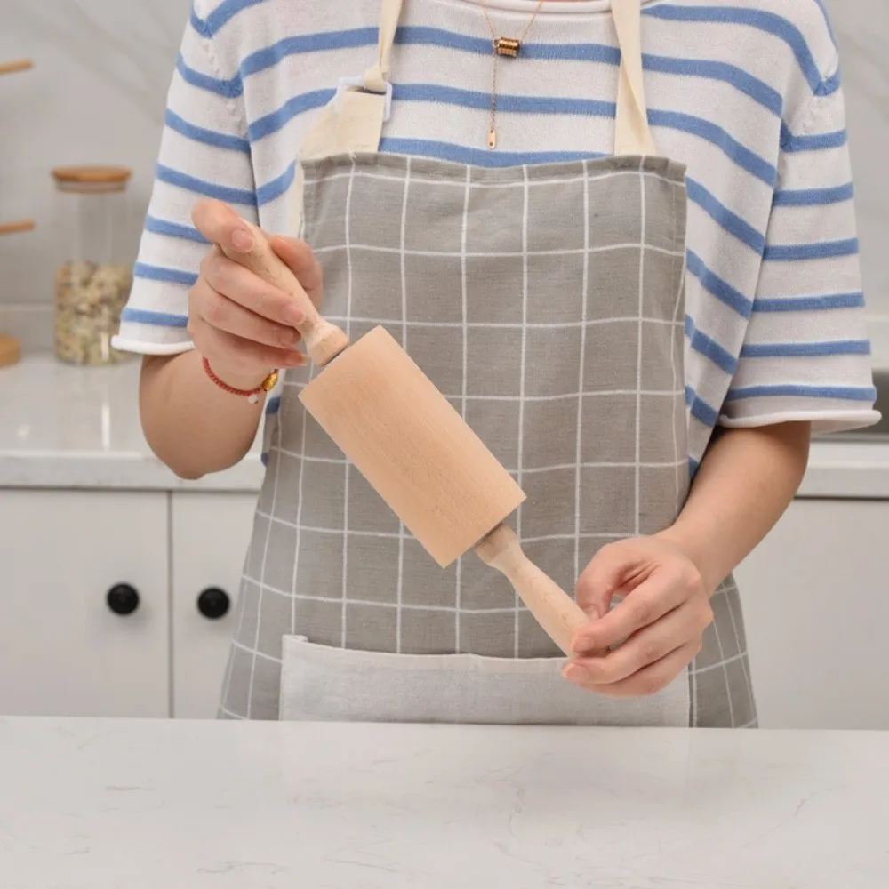 New Beech Wood Rolling Pin Freely Rotating Unpainted Wax Free Dough Roller With Handles Baking Rolling Pin Pastry Preparation