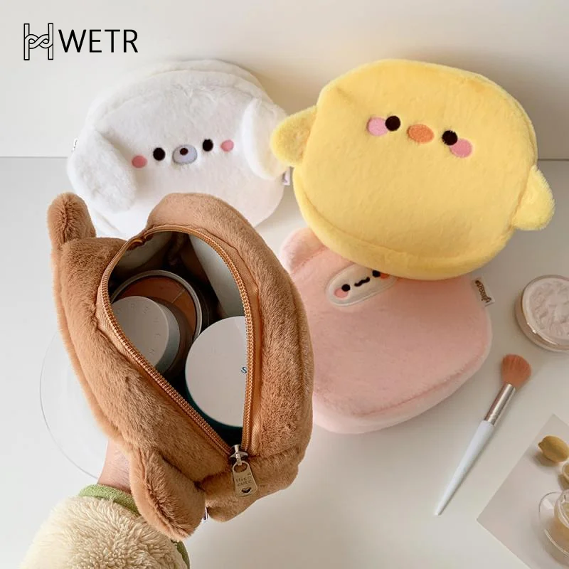 لطيف الكرتون الحيوان أفخم حقيبة مستحضرات التجميل السفر ماكياج أداة حقيبة التخزين شكل الحيوان حقيبة التخزين منتجات العناية بالبشرة حقيبة أدوات الزينة