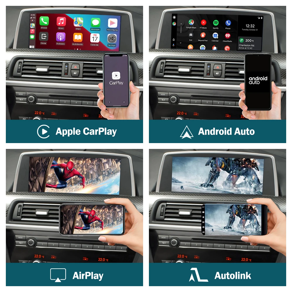 Bezprzewodowy CarPlay dla BMW serii 6 F06 F12 F13 G32 2010-2020 CIC,NBT,EVO, z funkcją lusterko samochodowe AirPlay z systemem Android