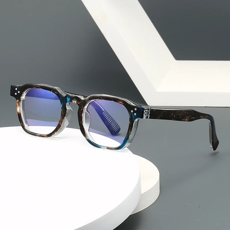 نظارات قراءة عالية الجودة للرجال والنساء بإطار مربع خفيف الوزن ومضاد للضوء الأزرق نظارات طويلة النظر عالية الوضوح #2