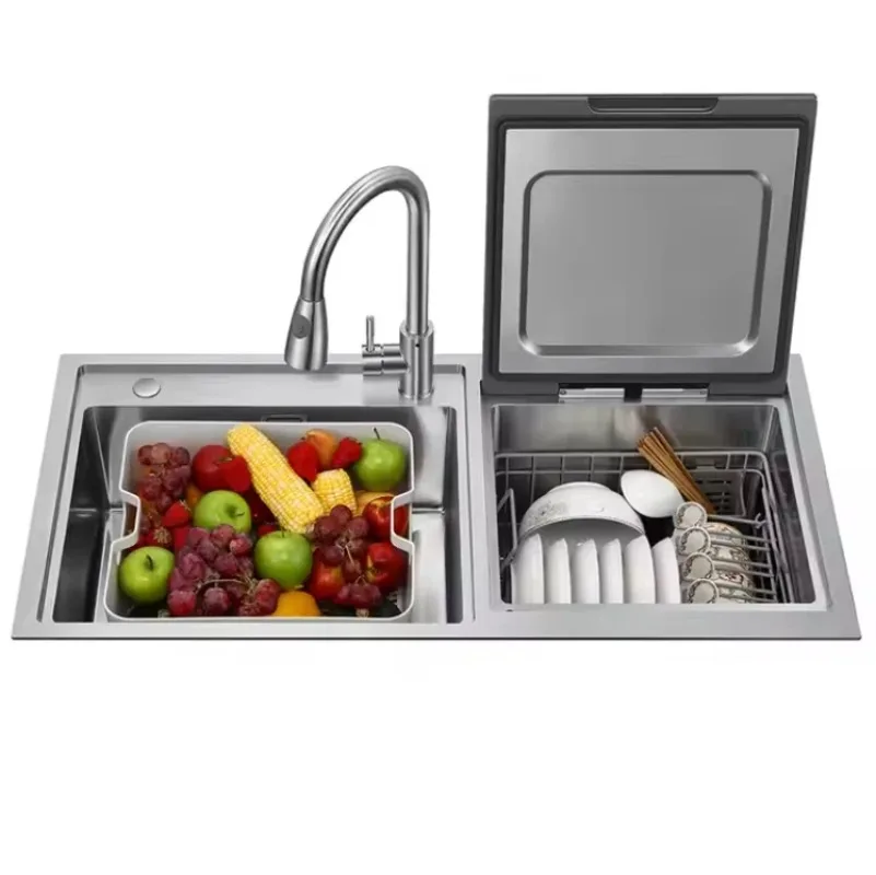 Dishwasher,Home Use,Integrated Sink Dishwasher,European Standard,Kitchen Dishwasher,8 Sets Automatic Countertop Built-in