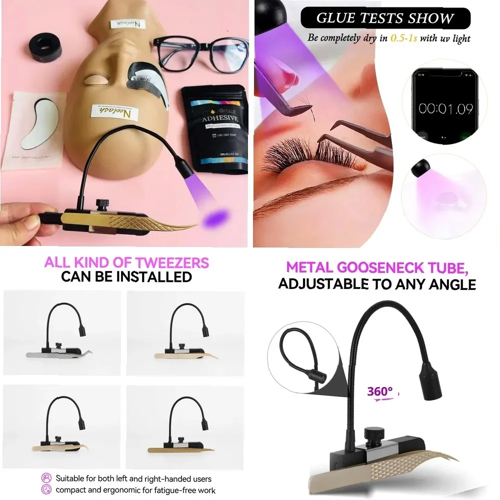 LED UV Light for Nail Art & Eyelash Glue Curing, Foot Pedal Switch