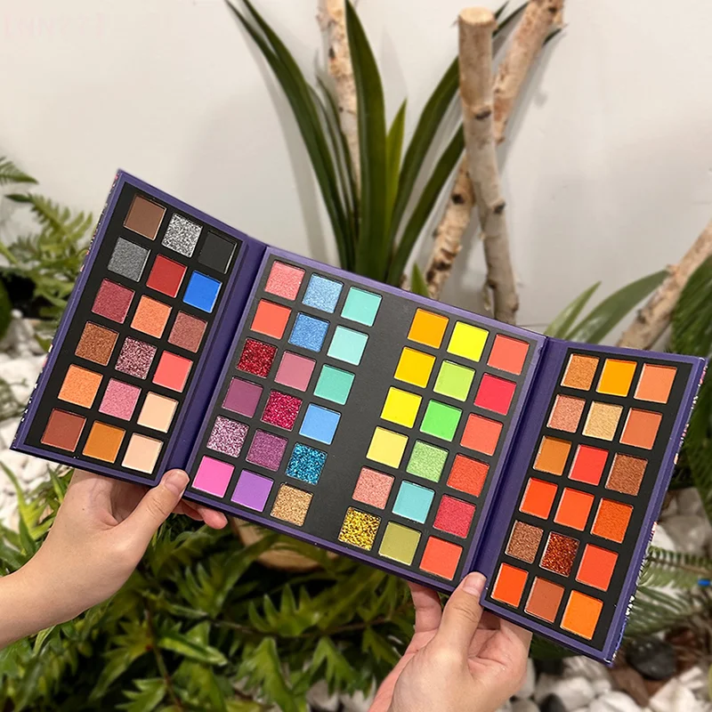 72 kleuren oogschaduwpalet - 4-in-1 professioneel make-uppalet, matte en glanzende oogschaduw, sterk gepigmenteerd kleurrijk palet