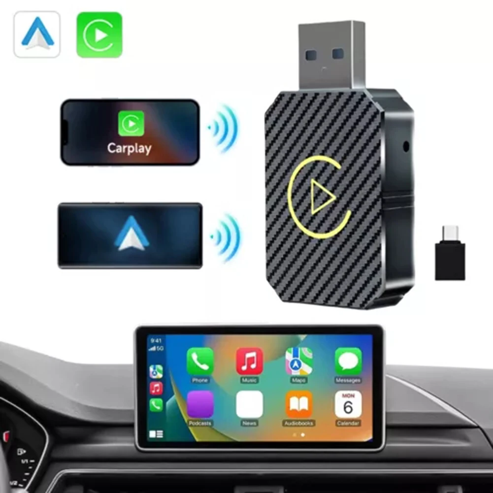 Cordless Carplays Androids Auto Adapter Multi-Purpose Dongle Adapter For Automobile