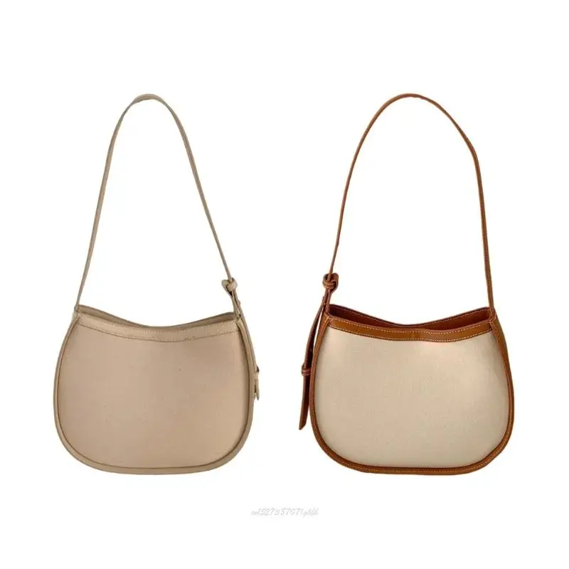 

X5XA Canvas Slings Purse Handbag Retro Clutch Purse with Zipper Closure Shoulder Bag