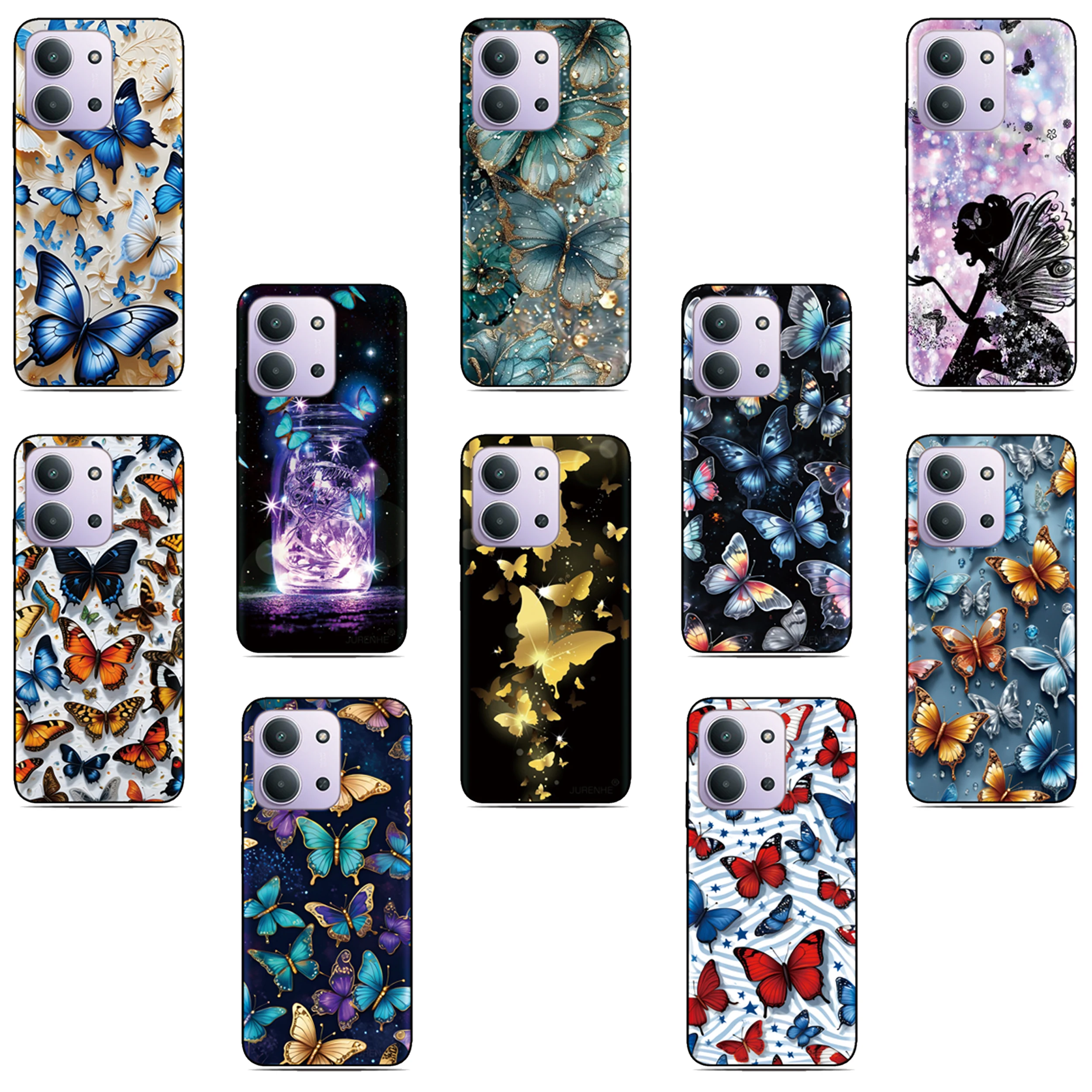 Design Farfalla Della Copertura Posteriore Per Sony Xperia 10 1 VII VI 5 II III IV V 2023 XZ5 XZ4 XZ3 XZ2 Compact XA1 XA2 TPU Cassa Del Telefono Morbida