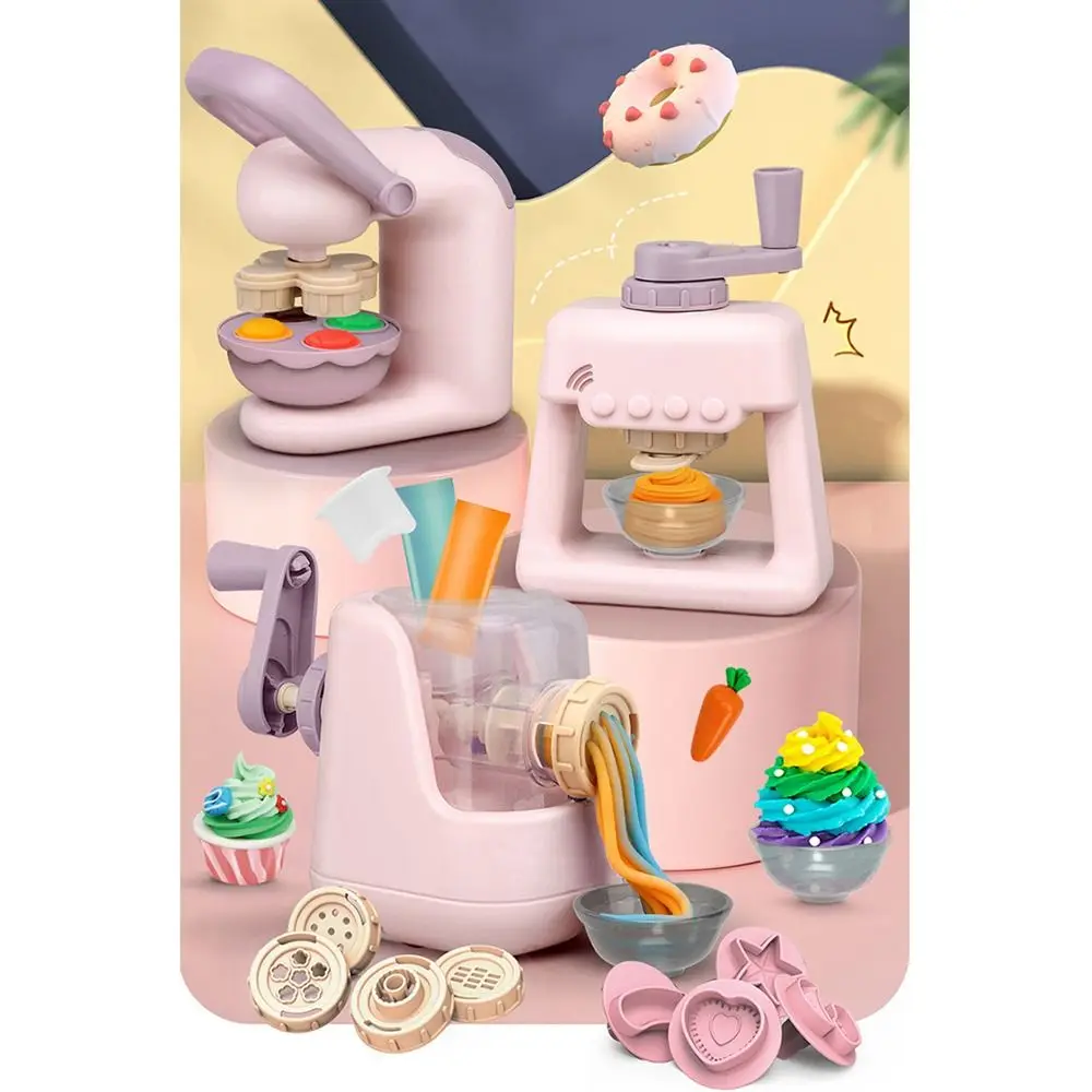 Set di stampi in argilla multicolore Accessori fai da te in plastica Simulazione Cucina Macchina per hamburger Macchina per tagliatelle Kit di stampi in argilla di gomma
