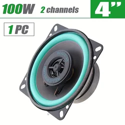 1pc 4 Inch 100W 2-Way Car HIFI Coaxial Speaker, Car Door Audio Music Stereo Tweeter Mid-woofer Full Range Frequency Speaker
